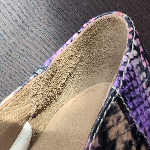 Donald J. Pliner Genuine Leather Purple Pink Loafer Snakeskin Pattern 6.5 Us - Picture 7 of 10